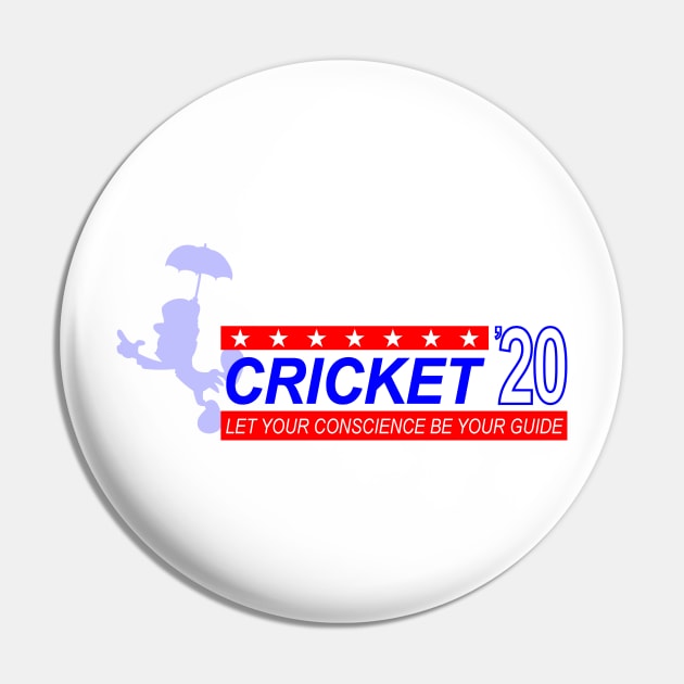 Jiminy Cricket Presidential Campaign Pin by GrumpyVulcanCampaign