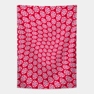 Red Passion Flower Pattern Tapestry