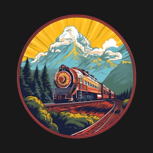 I like trains, Train Engine in the mountains T-Shirt