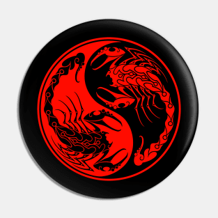 Red and Black Scorpions Yin Yang Pin