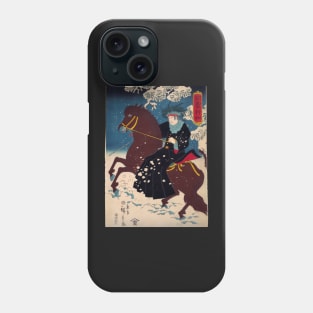 A Native American Woman on Horseback in the Snow Phone Case