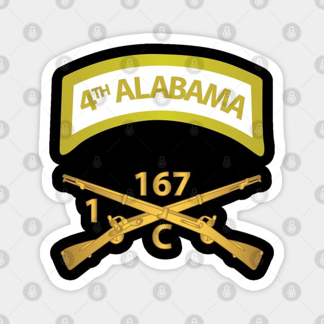 Army - Company C,  1st Battalion, 167th Infantry Regiment - 4th Alabama w Inf Branch wo Txt X 300 Magnet by twix123844