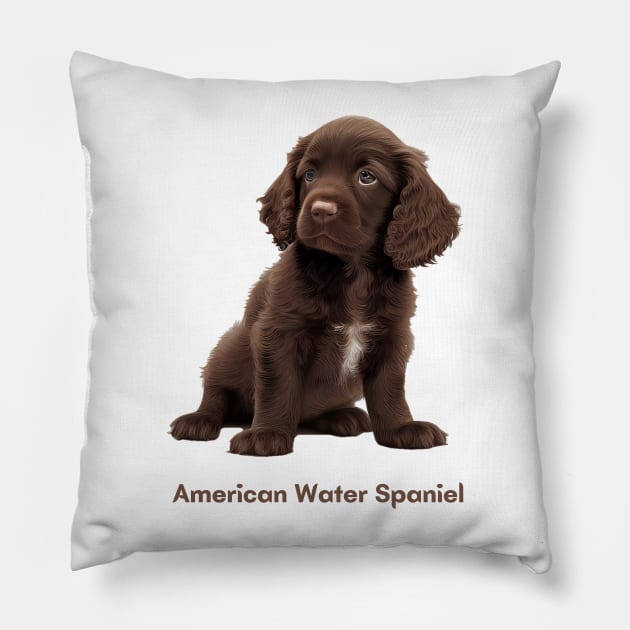 American Water Spaniel Pillow by Schizarty