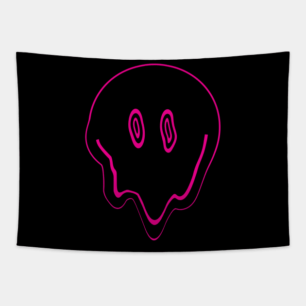 Smile Melt - Magenta and Black Tapestry by LAEC