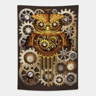 Steampunk Owl Vintage Style Tapestry