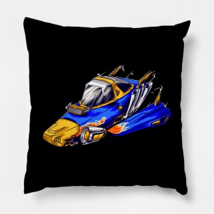 Space Ship Racer Illustration Pillow