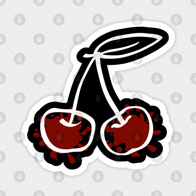 Two red cherries on a stalk Magnet by PopArtyParty