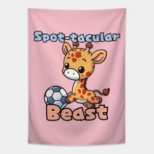 Football player giraffe Tapestry