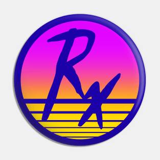 Retro Rx Sunset - Pink to Yellow Graphic Pin