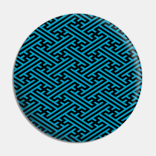 Sayagata - Japanese Traditional Pattern - Black & Blue Pin