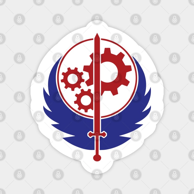 Red White and Blue Brotherhood of Steel Magnet by zuckening