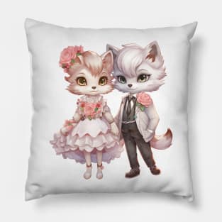 Wolf Couple Gets Married Pillow