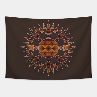 Native American pattern design Earth colours Inside a Sun Tapestry