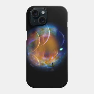 Man in dark space tunnel Phone Case