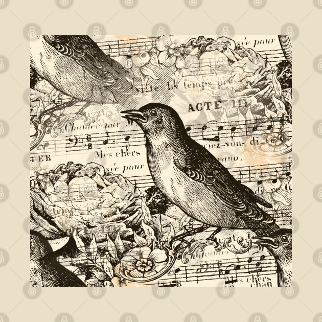 victorian music birds antique vintage retro by gossiprag