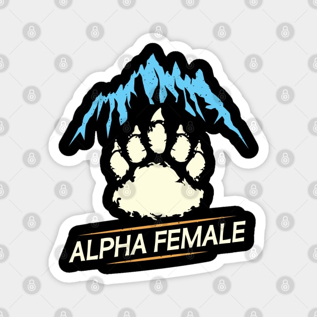 Bear Paw Alpha Female Bear Feminism Strong Woman Magnet by alltheprints