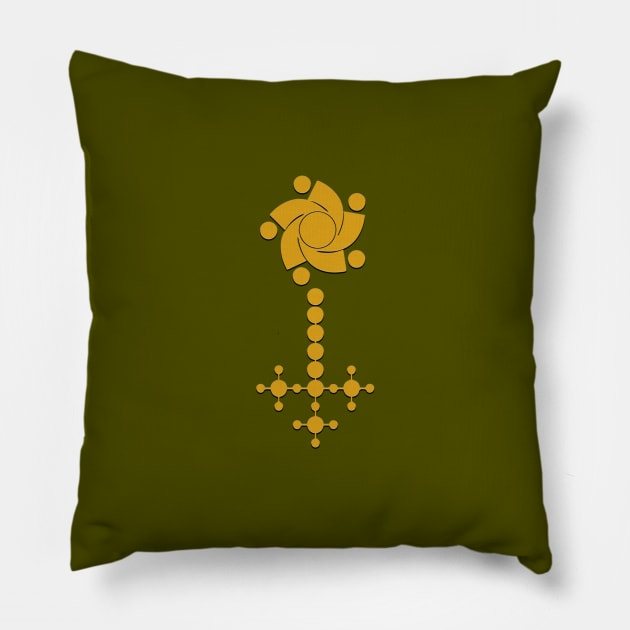 Crop Circle 14 in Gold Pillow by Whites Designs