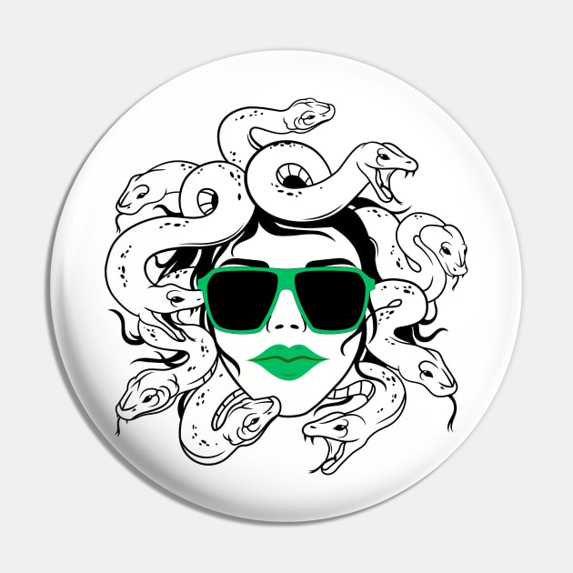 Chill Medusa Pin by OspreyElliottDesigns