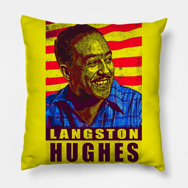 Langston Hughes - For Equality, Against Racism Pillow by Exile Kings 
