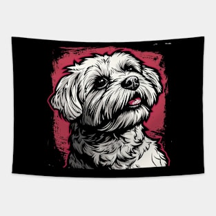 Retro Art Maltese Dog Lover Tapestry