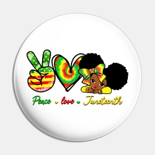 Cute Peace Love Juneteenth June 1865 African black Freedom Women Pin
