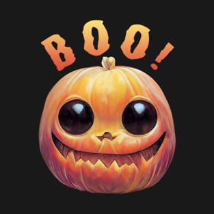 Creepy Cute Halloween Pumpkin Head - BOO! T-Shirt