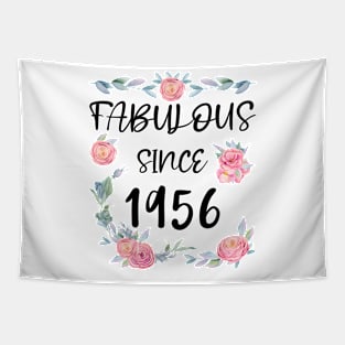 Women 65 Years Old Fabulous Since 1956 Flowers Tapestry