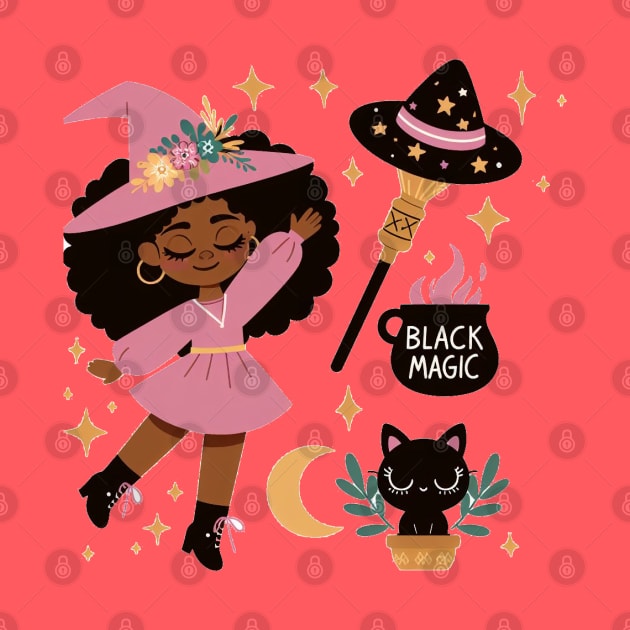 Black girl doing magic by NeneTees