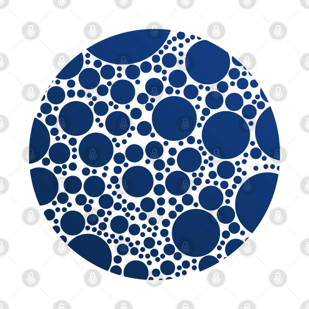 Shades of Indigo Blue Bubbles Polka Dot Pattern by love-fi