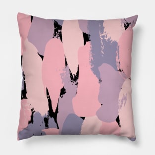 Pastel, lila, purple and black abstract pattern Pillow