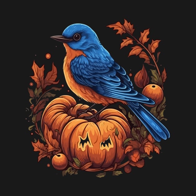 Eastern Bluebird Halloween by JH Mart