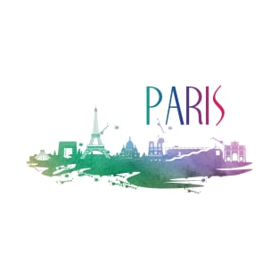 Paris Watercolor Skyline T-Shirt