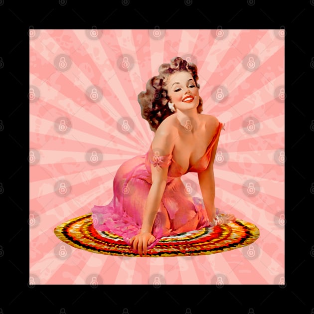 Retro Pink Pin Up Girl by DesignIndex