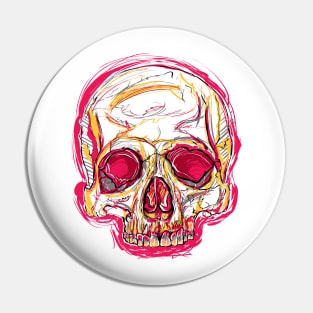 Skull abstract 01 color red Pin