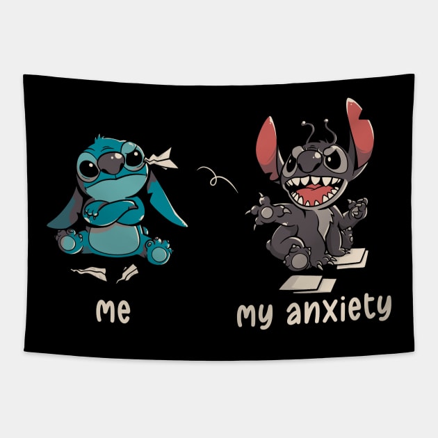 Anxiety Cute Funny Ironic Gift Tapestry by eduely