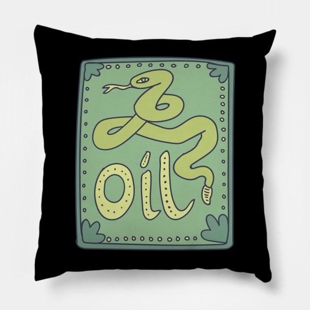 Snake Oil - Quack Remedy - Cure All Elixir Pillow by DeWinnes