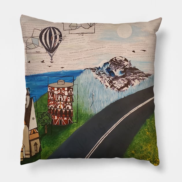 Watercolor Weekend Pillow by cgouge.art