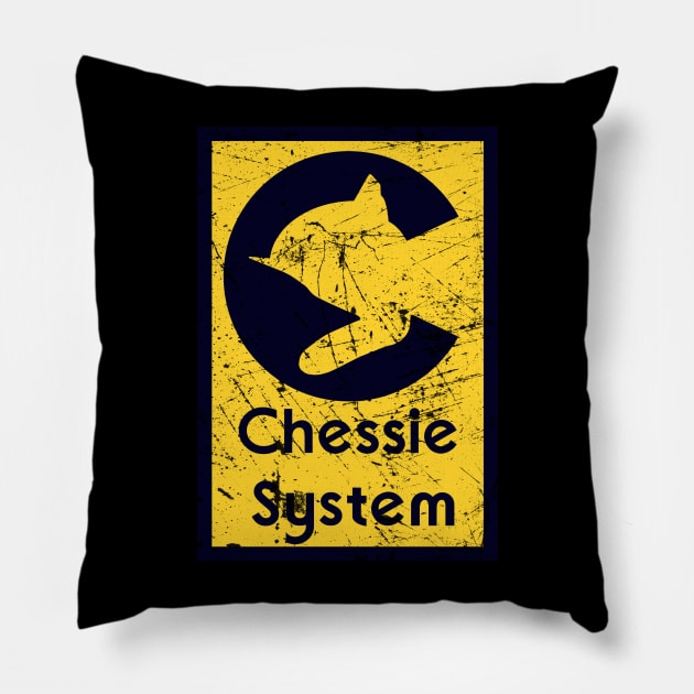 Distressed Chessie System Pillow by Railway Tees For All