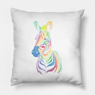 Rainbow Zebra Pillow