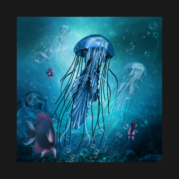 Wonderful jellyfish in the deep ocean by Nicky2342