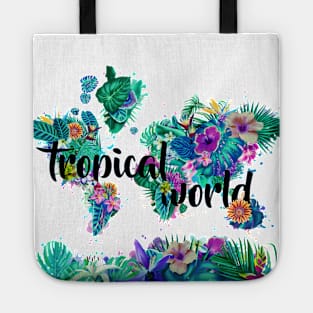 world map tropical Tote