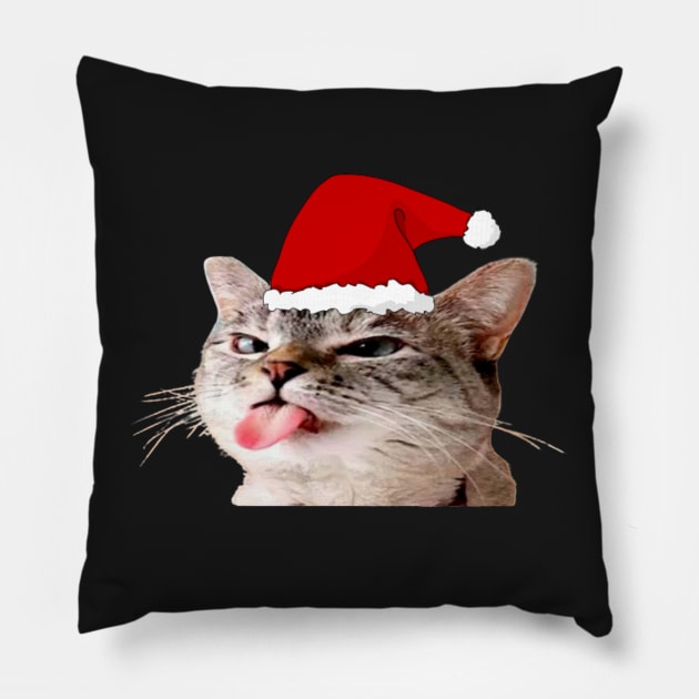 Funny cat christmas, funny memes Pillow by Tee Shop