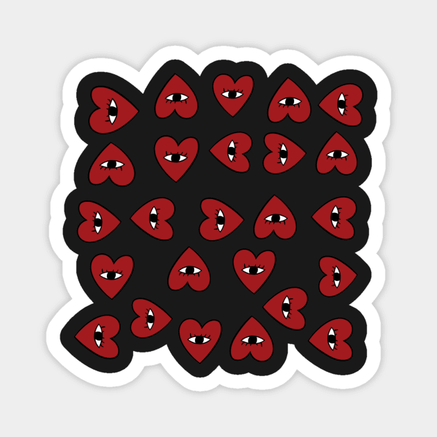 red heart with eye y2k sticker pack - Red Heart With Eye - Sticker