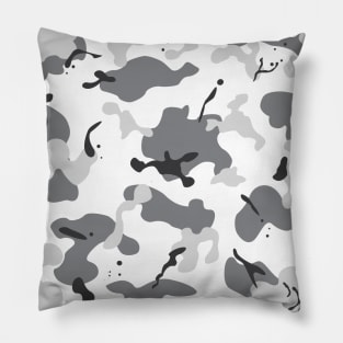 White Urban Camo Style Camouflage Pattern Pillow