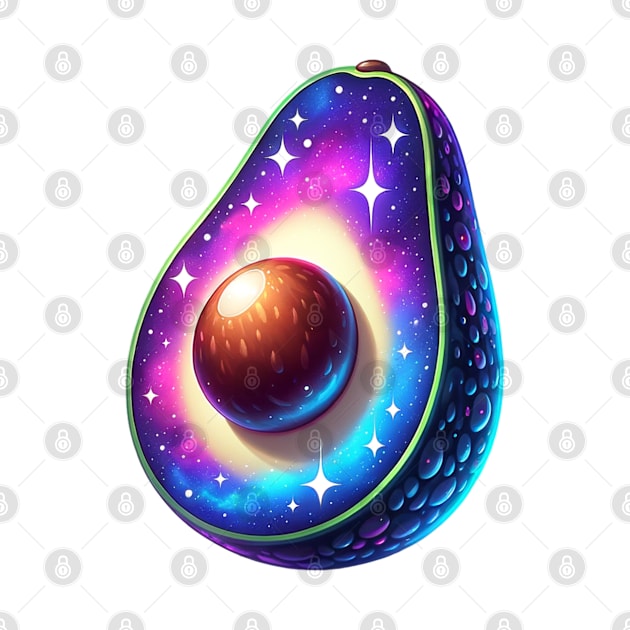 Galaxy and Stars in a Avocado by Odetee