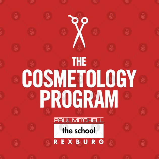 White Cosmetology Logo by Paul Mitchell The School Rexburg