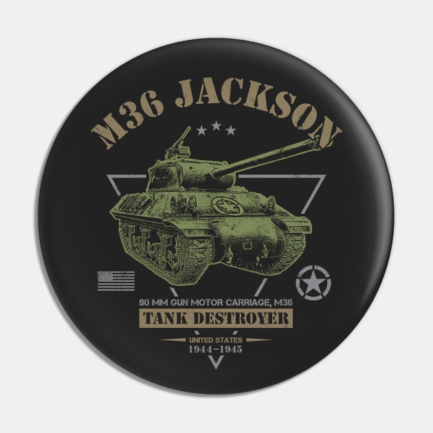 M36 Jackson Tank Destroyer Pin by Military Style Designs