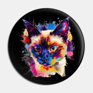 Ragdoll Cat Painting Colorfull Pop Art Design For Cat Onwer Pin