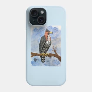 Ornate hawk-eagle perched in the tree hunting for prey Phone Case