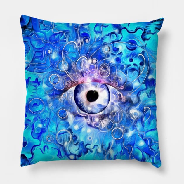 Eye and gears design Pillow by rolffimages